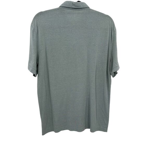 H&M Fine Knit Slim Fit Short Sleeve Collared Golf Polo Shirt Sage Green Medium - Picture 2 of 11